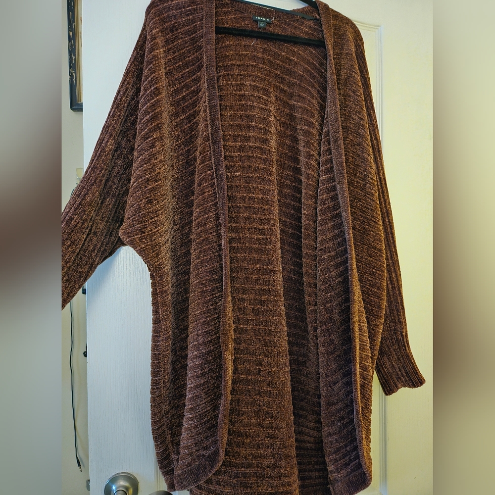 Brown Chenille Cocoon cardigan from Torrid.